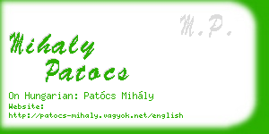 mihaly patocs business card