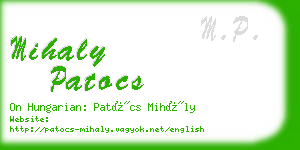 mihaly patocs business card